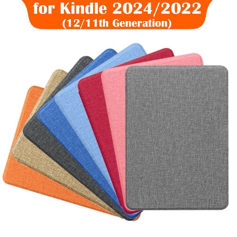 Leather C2V2L3 Folio Cover Auto Sleep/Wake Protective Shell for Kindle 2024 (12th Generation)