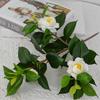 Plastic Artificial Camellia Flowers Real Touch Fake Flower  Shop Hotel Decoration