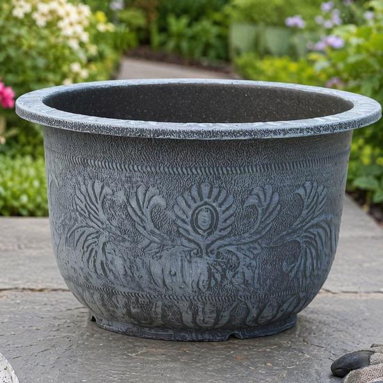 Large Plant Pot, Retro Flowerpot with Drainage Hole, Fruit Tree Water Lily Planter for Indoor Outdoor Plants Patio Garden Decor