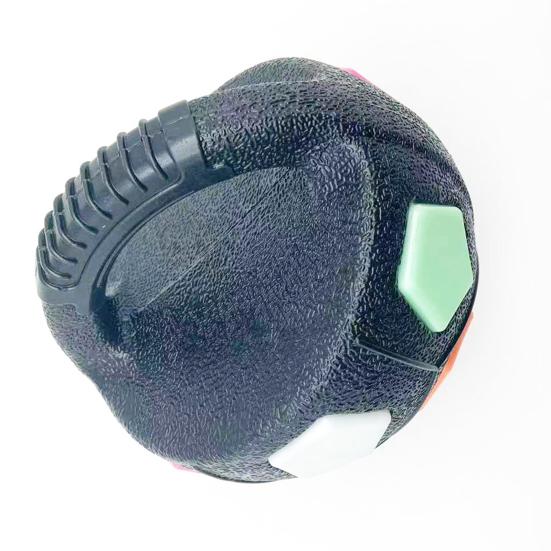 Успокаивающий мяч для собак, интерактивная игрушка для собак в виде футбольного мяча, игрушка для домашних питомцев для бросания и приноса, со пищалкой, выдающая лакомства, для маленьких, средних и крупных собак