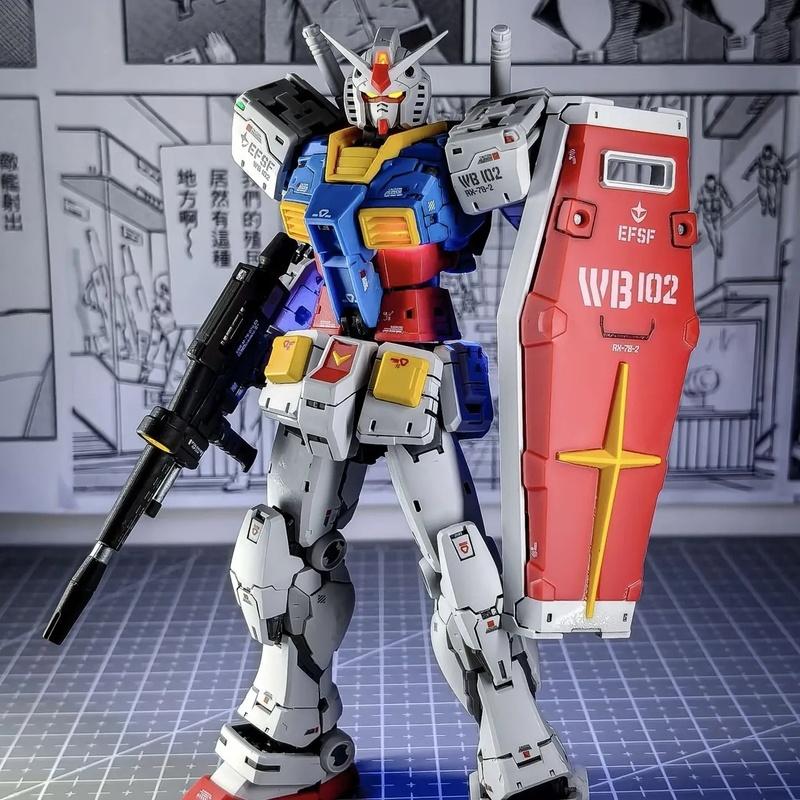 RG 1/100 RX-78-2  2.0 (Enlarged Version) Model Kit Armor Explosive Transformation Magnetic Control Eye Light-Up Collectible Toys