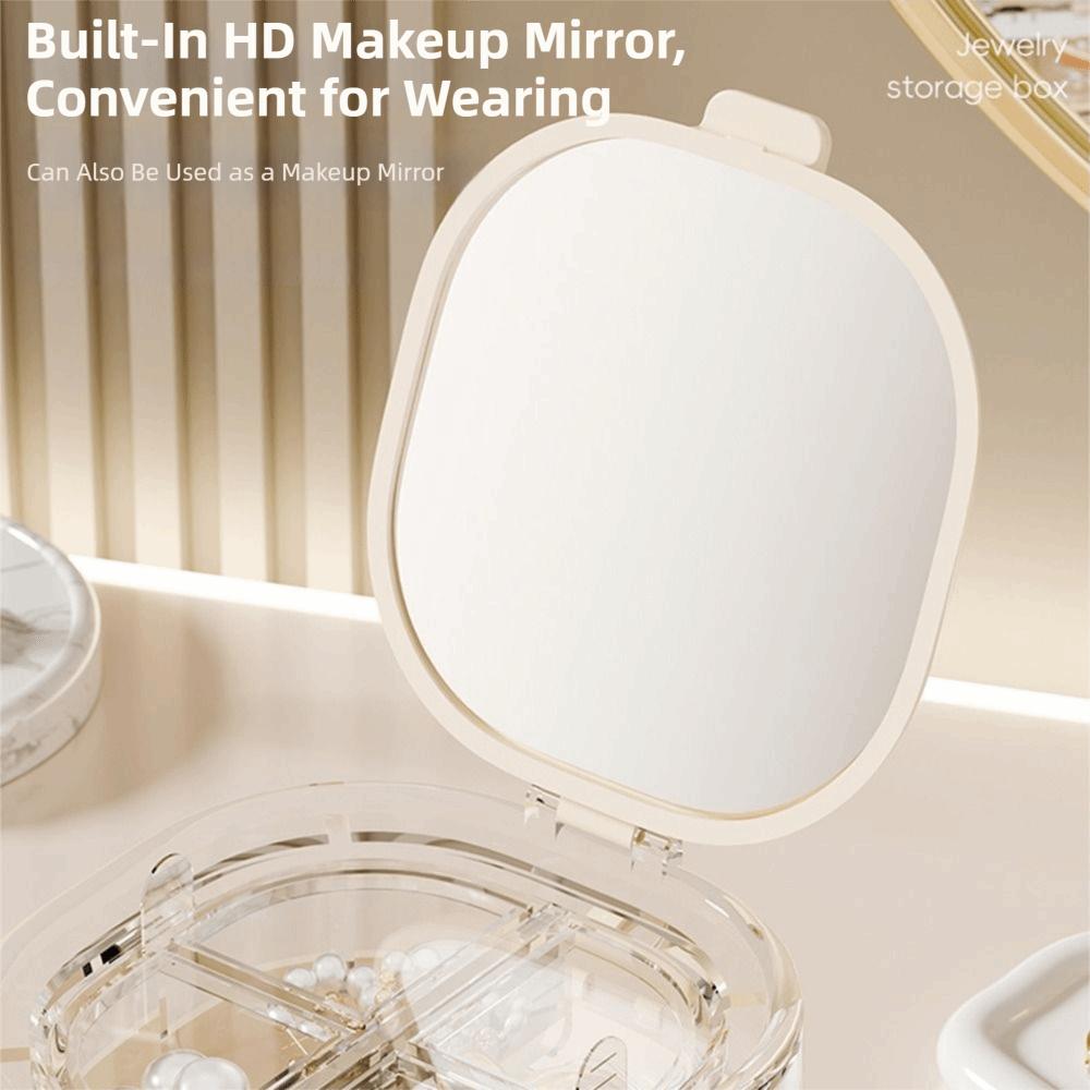Compact Mini Jewelry Box Portable Makeup Case Shockproof Travel Storage Case Dresser Storage