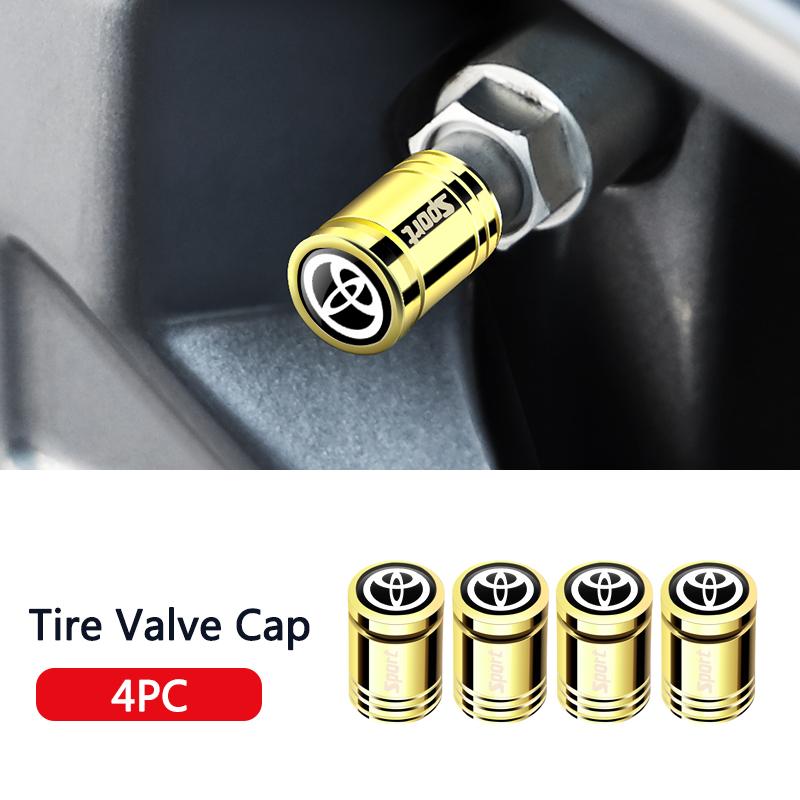 4Pcs Metal Car Wheel Tire Air Valve Cap Stem Cover For Toyota Camry Yaris Hilux Prius Avensis Auris Corolla Decoration Accessory