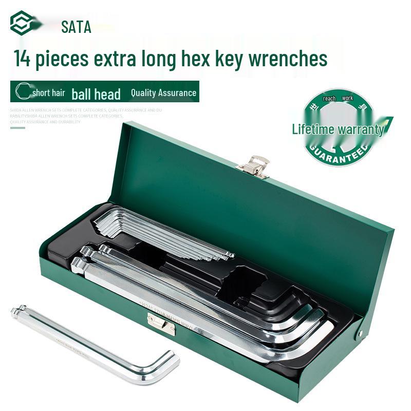 SATA Набор из 14 удлиненных шестигранных ключей с шаровым наконечником, метрический