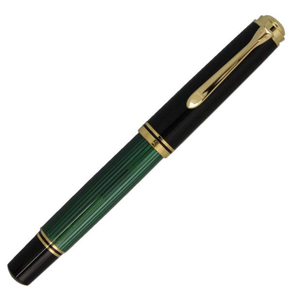 Pelikan Fountain Pen F Fine Nib Green Stripe Souveraen M600 Official Import