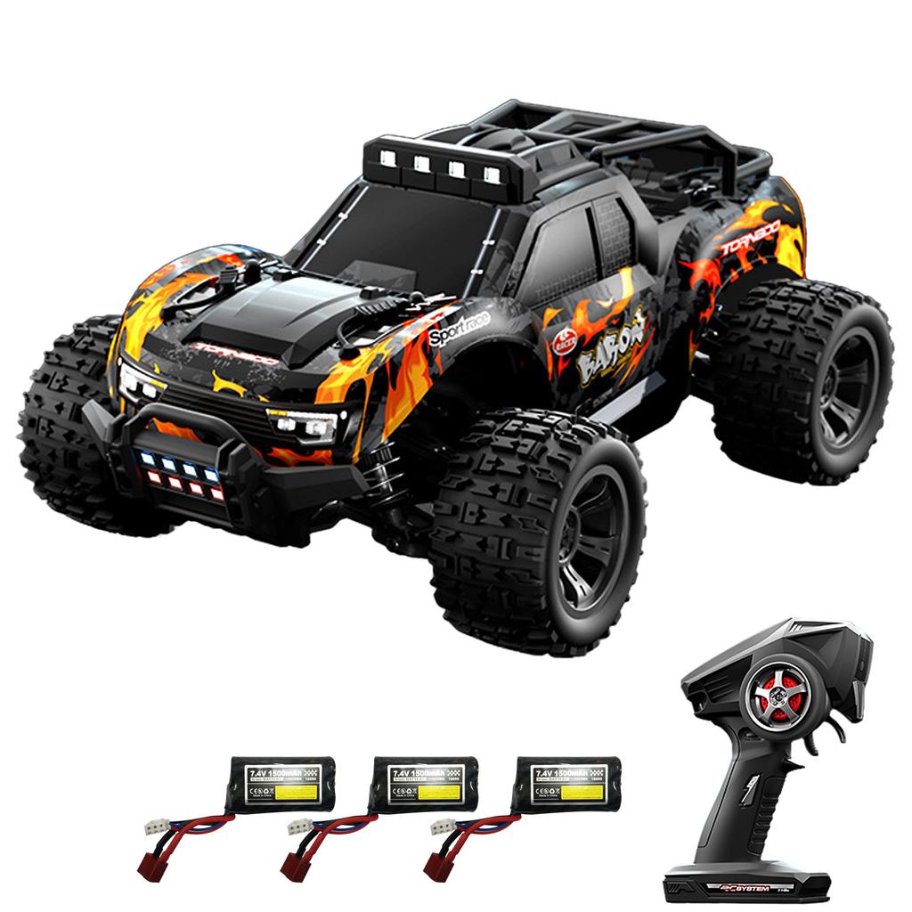 Remote Control Car, 1:18 Scale 28 KPH High Speed Off Road Vehicle with LED Headlights, 4WD All Terrain Electric Crawler