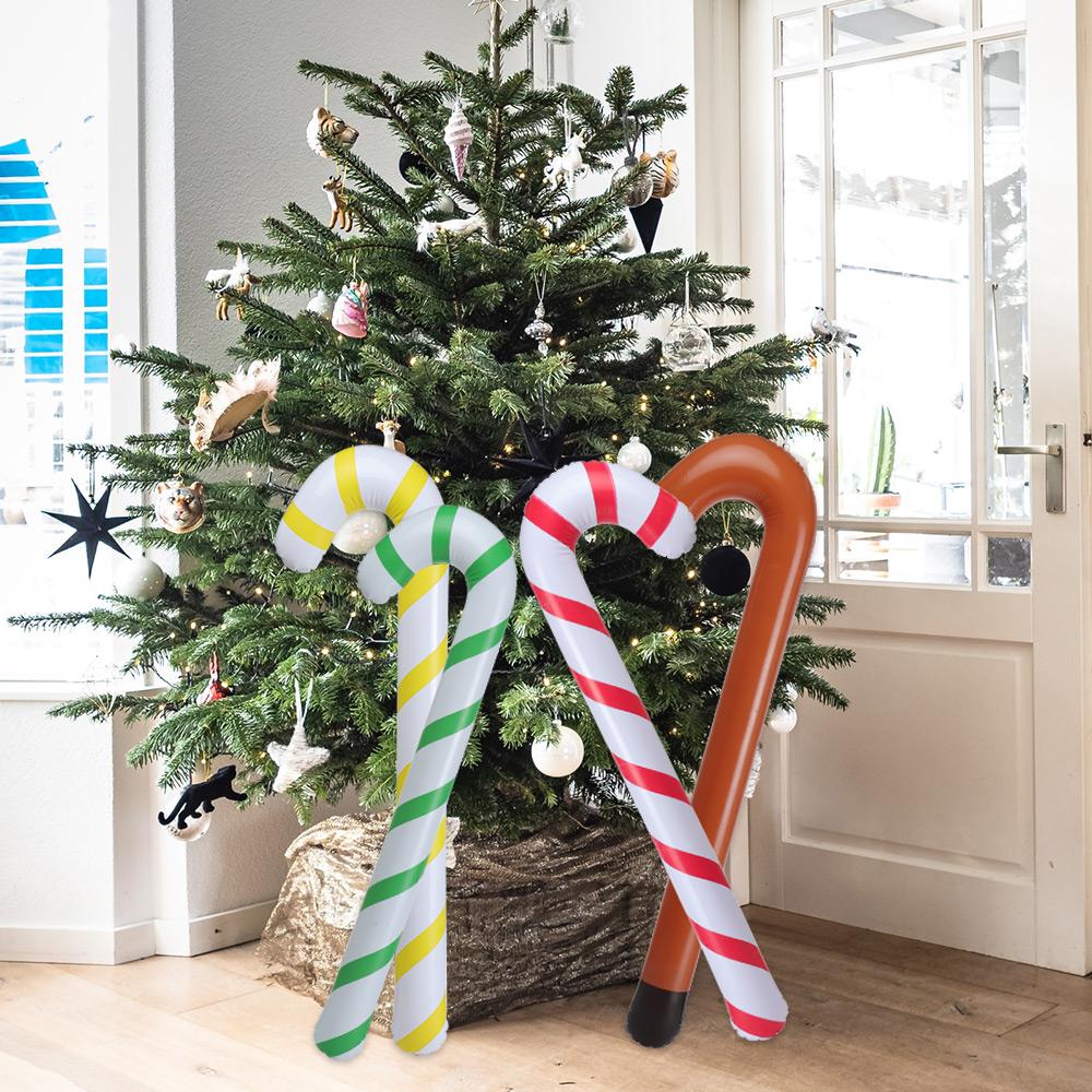 Home Party Balloons Crutch Balloons Santa Claus Walking Stick Inflatable Toys Christmas Candy Cane