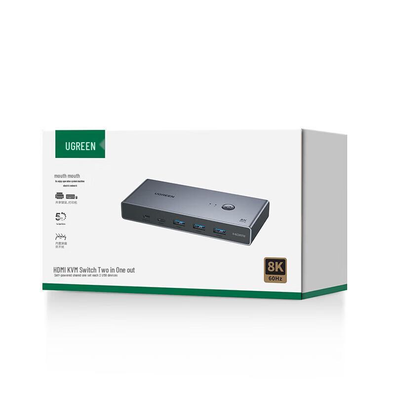 Ugreen KVM-переключатель HDMI 2.1 2 входа 1 выход
