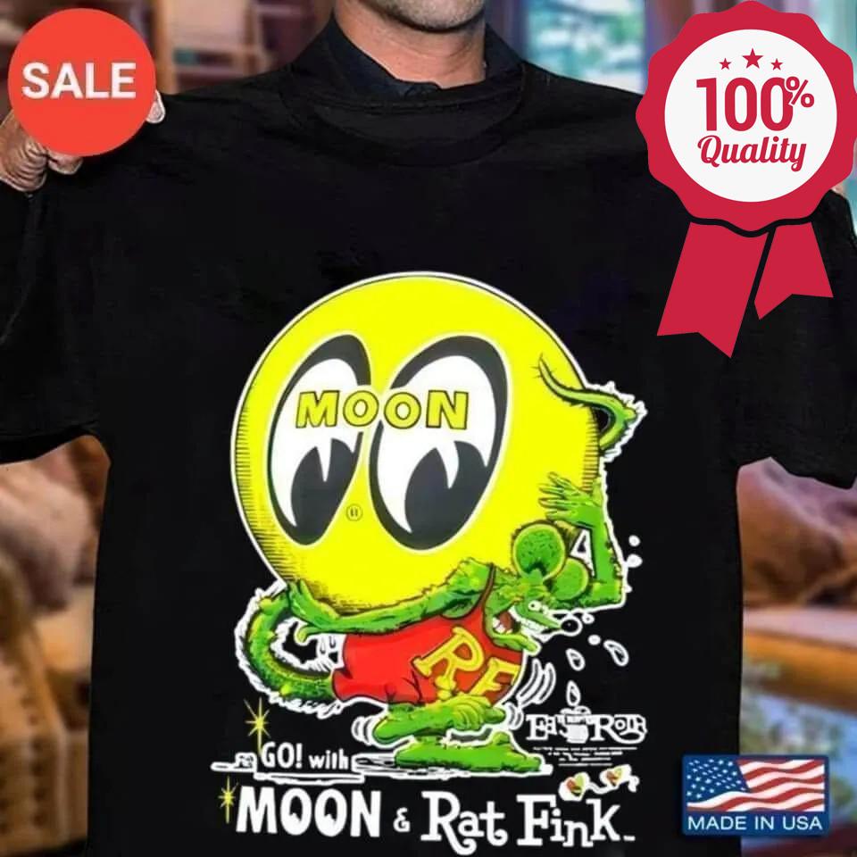 MoonEyes Вперед! С футболкой Moon Rat Fink Eyeball Хлопковая футболка Мужская Женская S-5XL Унисекс Футболка