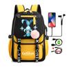 Anime Game Printed Bag Canvas Backpack Large Capacity Bookbag for Boy Girl Kids Gifts Usb Charging Travel Backpack Student School Bag