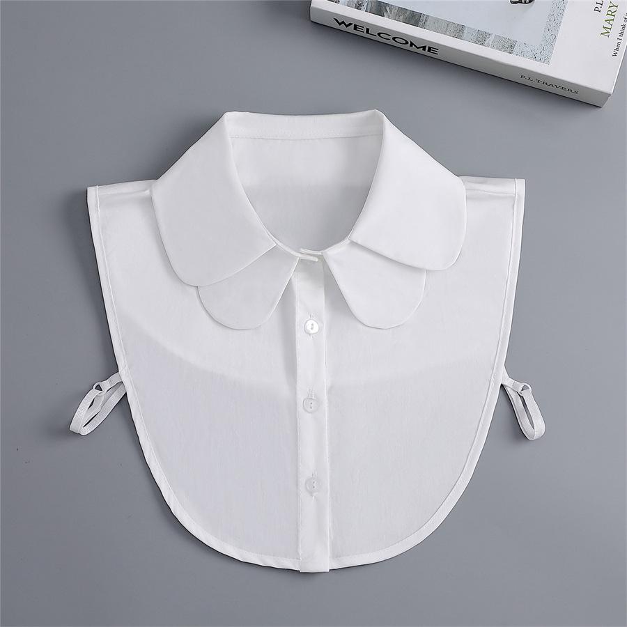 Hollow Lace Chiffon Doll Cotton Fake Collar Blouse Sweater Detachable Shirt Collar False Collar Lapel Women Top Collars Decor