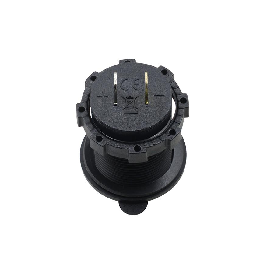 12V-24V Car Cigarette Lighter Socket Dual QC3.0 Charge USB Car Charger with Wire and Terminal for Car Motorcycle Boat Modified