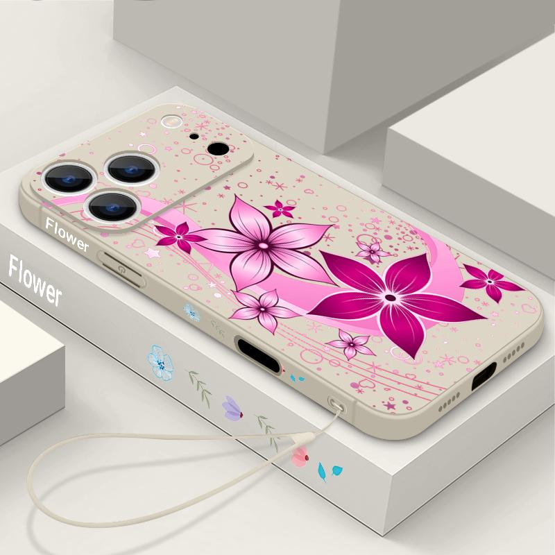 Магнитный чехол с мультяшным цветочным узором для iPhone 17e 17 16 15 14 13 Pro Max 16e 13 Для беспроводной зарядки Magsafe Мягкий чехол для телефона