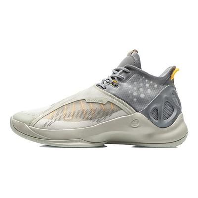 Баскетбольные кроссовки Li Ning Cicada Wing Durable Breathable Mid-Top, мужские кроссовки желто-серого цвета ABAR081-5