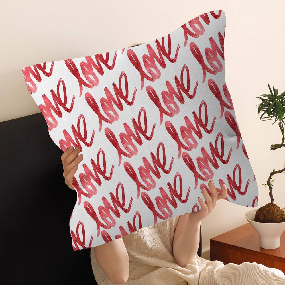 Flower Love Pattern Cushion Cover Car Throw Pillow Case For Sofa Car Christmas Gift 40x40cm 45x45cm