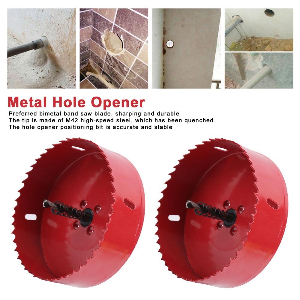 2pcs 115mm / 4.5in Bi-Metal Hole Saw 105mm / 4.1in HSS Hole Cutter Durable Hole Open Tool  For Wood