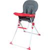 BAMBISOL Fixed High Chair - From 6 Months - Mixed - Grey and Red - PVC Seat - Removable and Adjustable Tray