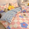 Checkerboard Bedding Set No Comforter Quilt Duvet Cover Pillowcase Flat Sheet Single Queen Size Polyester Bedclothes