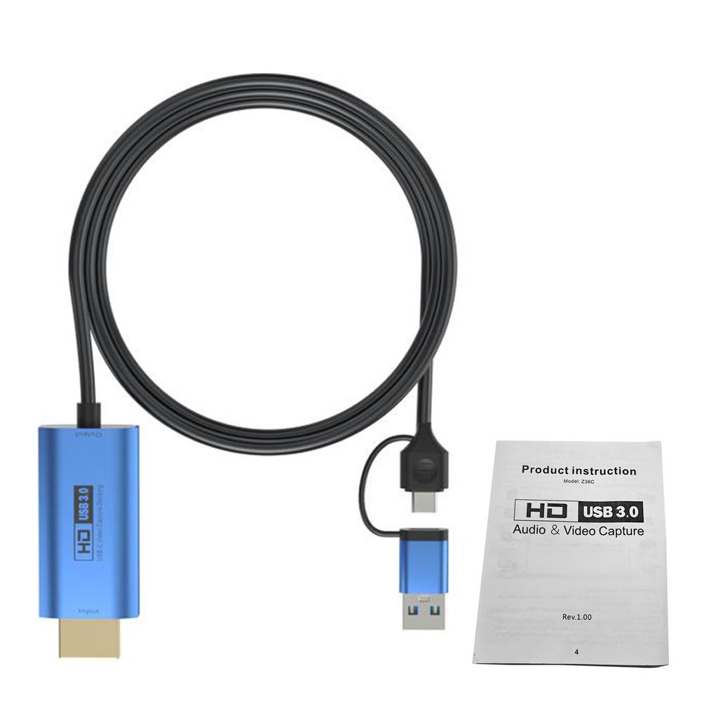HD to Type C USB3.0 Video Card 4K Input Supports for Recording Live Streaming Teaching Game