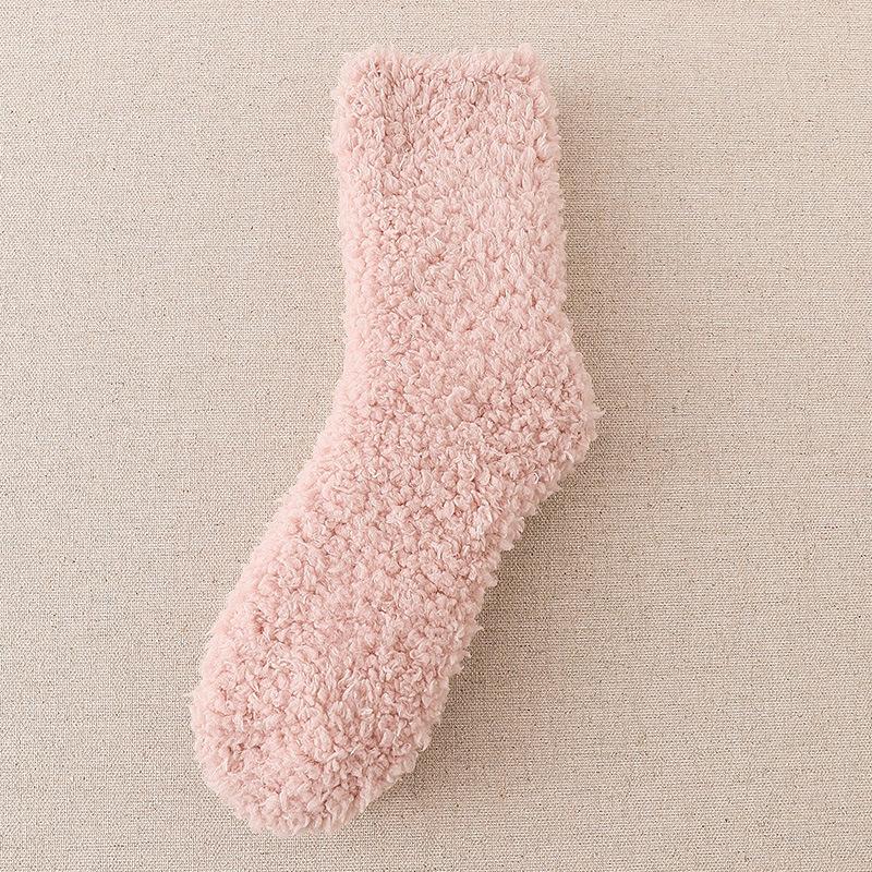 Женские зимние носки для сна с флисовой подкладкой - Утолщенный коралловый флис, Большой размер, Свободная посадка, Плюшевый флис для сна