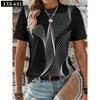 XXS-6XL Size Summer Women's T-Shirt 3d Stripe Line Printed Women Funny O Neck Short Sleeve Tops Tees Pullover Female Clothing