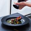 Japanese Black Steak Plate Xiaohongshu Same Western Food Plate Hotel Commercial Cooking Plate Pasta Plate Ceramic Tableware