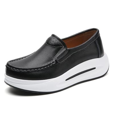 Осенние женские туфли на плоской подошве, женские кроссовки на платформе, мокасины, женская обувь из натуральной кожи, женские лоферы на танкетке