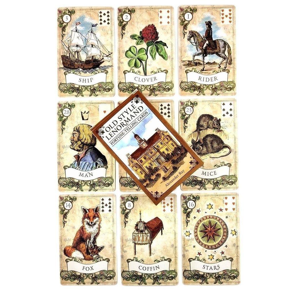 Old Style Lenormand Paper Card Set With Storage Bag For Casual Play And Collectors