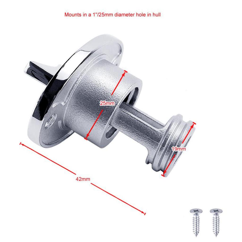 Sliver Marine Boat Drain Plug Kit Parts Universal with 2 Screws