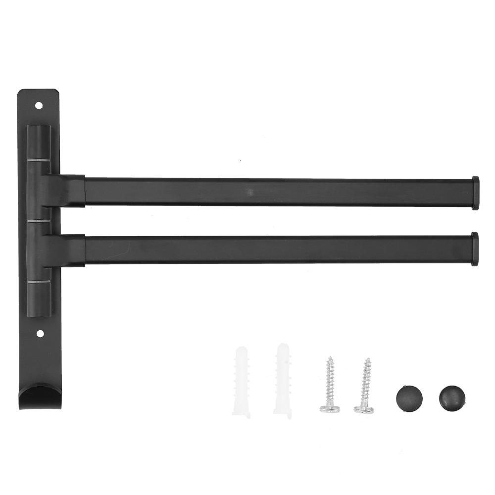 Aluminum Alloy Swivel Towel Rack 2 Arms Rotating Towel Rack Bathroom Kitchen Bedroom Laundry Room