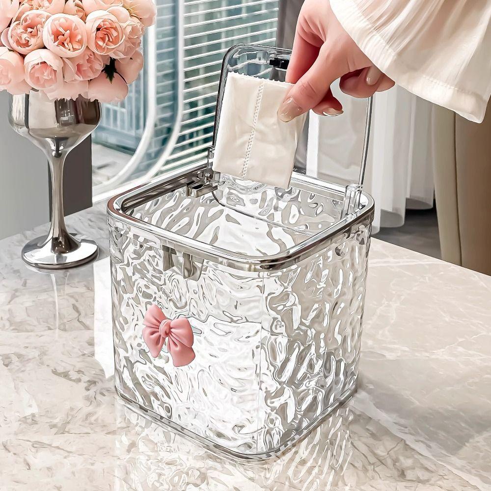 Thicken Clear Storage Box Household Desktop Trash Can New Laundry Pods Container