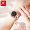 Ladies' Three Eye Timing Quartz Watch Diamond Inlaid Bezel Ceramic Strap Waterproof Luminous Women's Light Luxury Watch