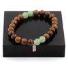 Stones and Minerals. Aventurine + Wood Pearl Bracelet 8 Mm. Made In France.