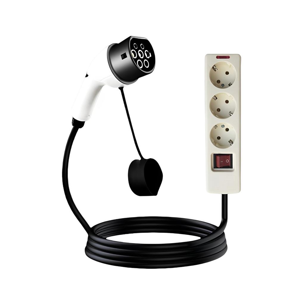 V2L Разрядник для кабельной дороги 5M 16A 3.5kW Разрядка транспортного средства с 3-портовой вилкой Тип 2 Разрядник EU розетка