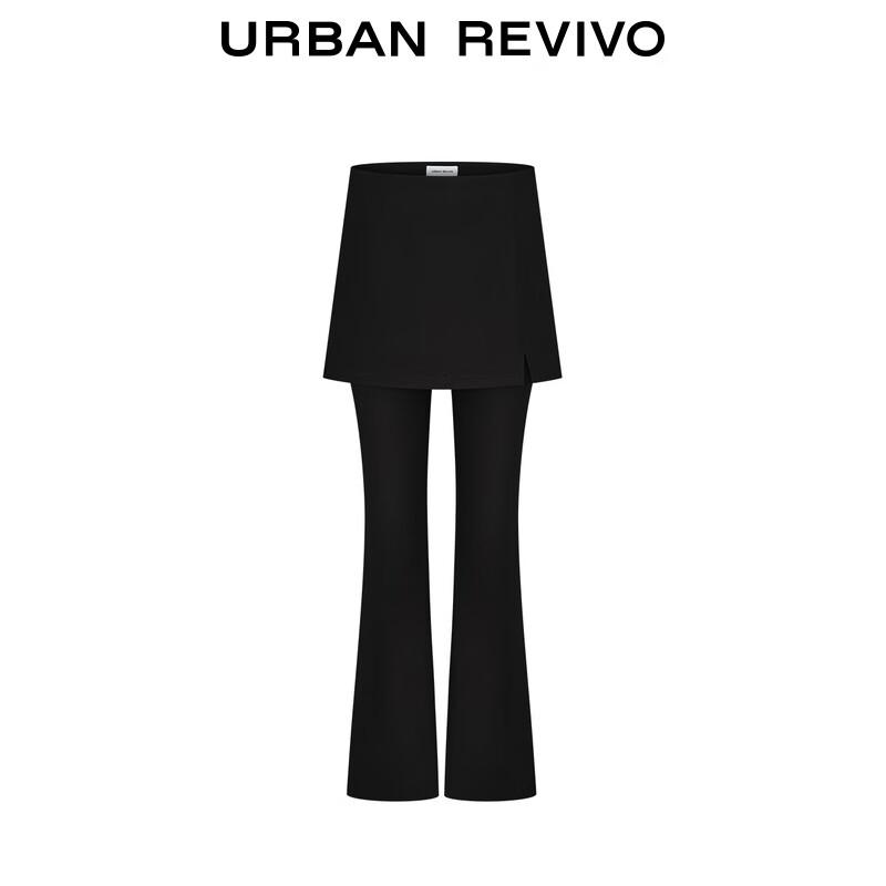 UR 2025 Весна Женские Брюки-Юбка Слим Клеш Имитация Двух Предметов