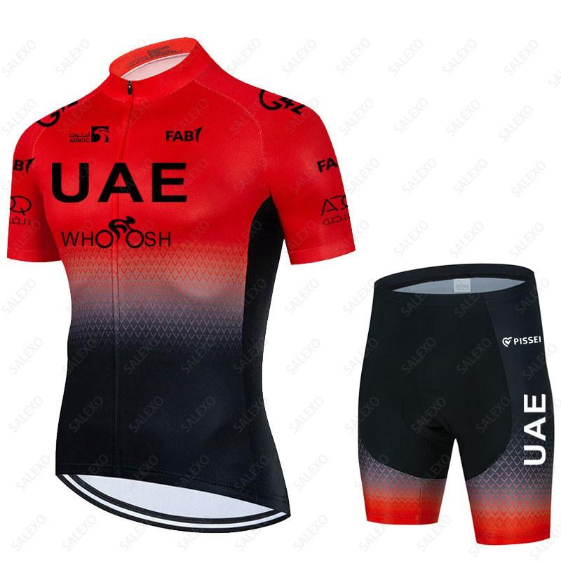 Mens Womens Cycling Jersey Set Gradient Color Short Sleeve Bike Riding Outfit Quick Dry Sportswear