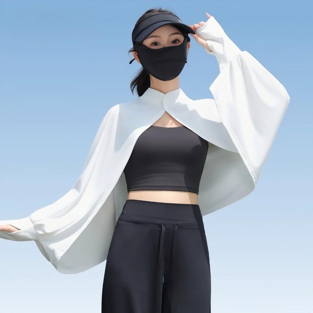 Long Sleeve Sun Protection Shawl Ice Silk Sunshade Cloak Sport Driving Sleeves Cycling