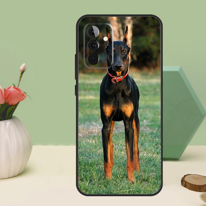 Чехол для Samsung Galaxy A26 A54 A34 A14 A52 A32 A12 A13 A33 A53 A15 A16 A36 A56 A06 A35 A55 с изображением собаки доберман