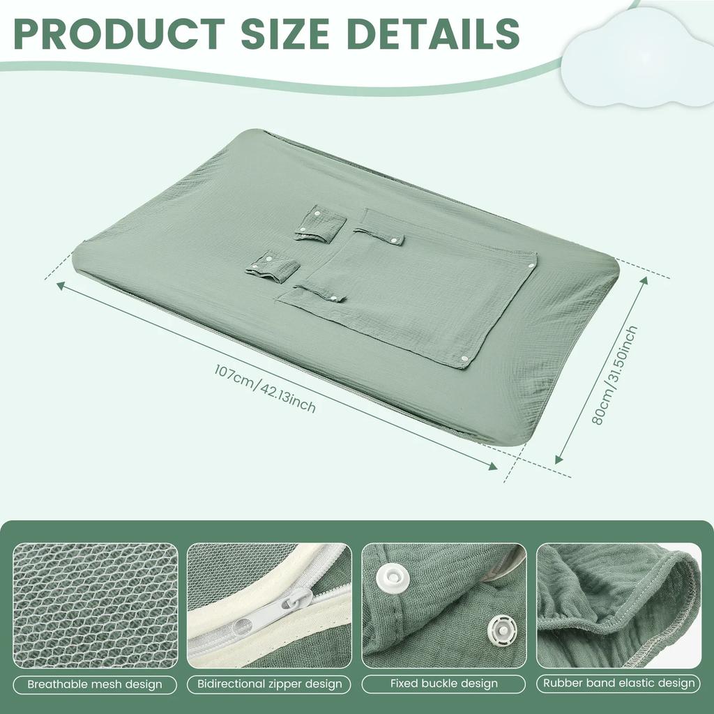 Baby Car Seat Cover Universal Baby Stroller Accessories 3 Modes Windproof Infant Carrier Canopy with Two Way Zipper for Travel