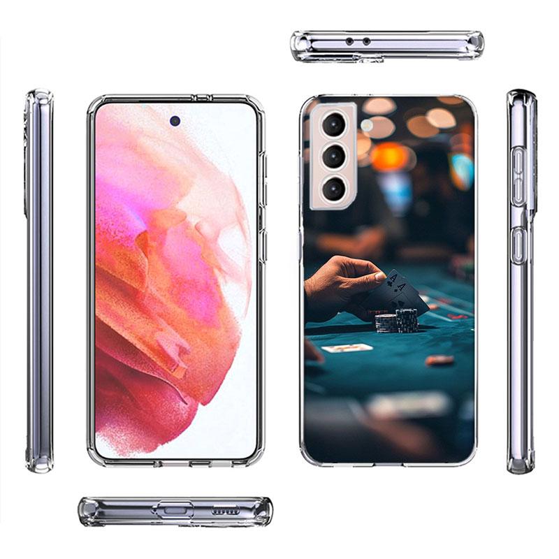 Элегантность с Высокими Ставками Казино Люкс Чехол Для Телефона Для Samsung Galaxy S25 Edge S24 S23 FE S21 S20 S10 Plus S22 S26 Ultra Чехол Прозрачный Ca