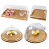 European Style Wooden Pastry Display Tray with Lid