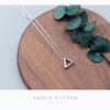 Серебряные украшения S925 с треугольным ожерельем, корейская маленькая свежая геометрическая короткая ключичная цепочка для женщин, подарки на день рождения