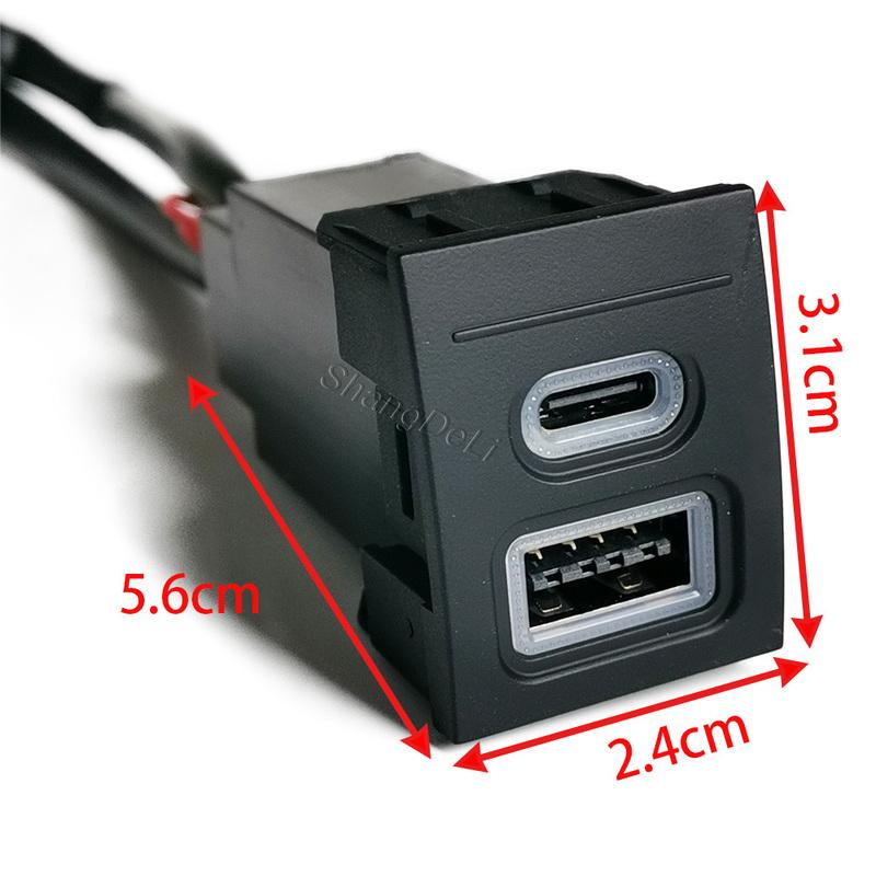 12В/24В Автомобильный двойной USB Type-c PD Зарядный адаптер с поддержкой QC3.0 Разъем для зарядки Подходит для POLO 2002 - 2009 Аксессуары