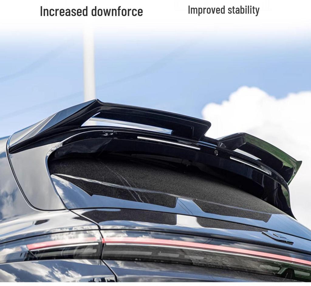 Обновите Li Auto L6/L7/L8/L9 комплектом спортивных заднего и верхнего антикрыльев Black Warrior MC, сверление не требуется.