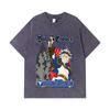 275 GSM Washed T-shirts 100% Cotton Black Clover V10 Asta Print Unisex Heavy Cotton T Shirt