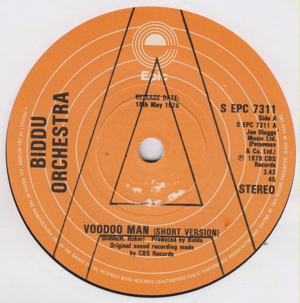 7-дюймовая пластинка BIDDU ORCHESTRA Voodoo Man SEPC7311PROMO Epic 1979 UK SoulFunk Б/у
