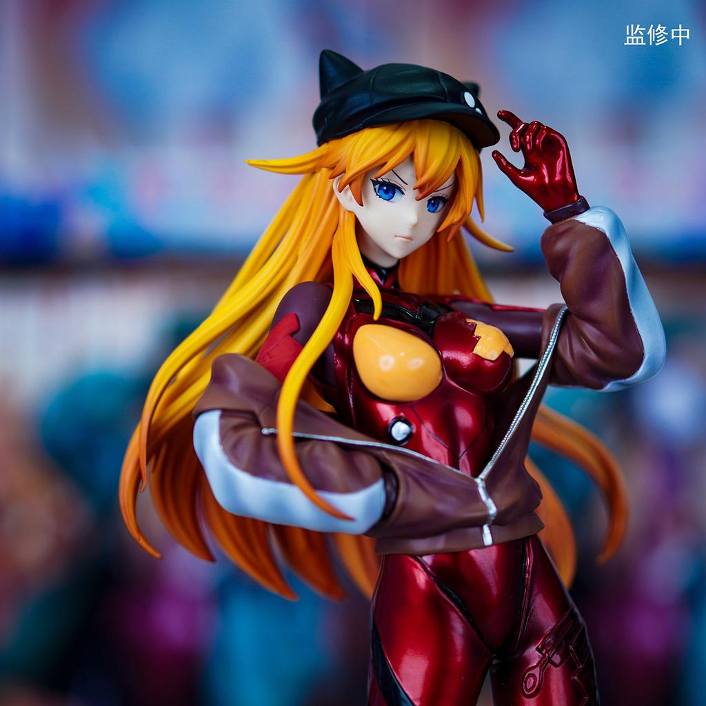 Cat Ear Asuka Anime Figure EVA Trendy Statue Desktop & PC Case Decoration Two-dimensional Collectible Model Cute Art Toy Gift Fo