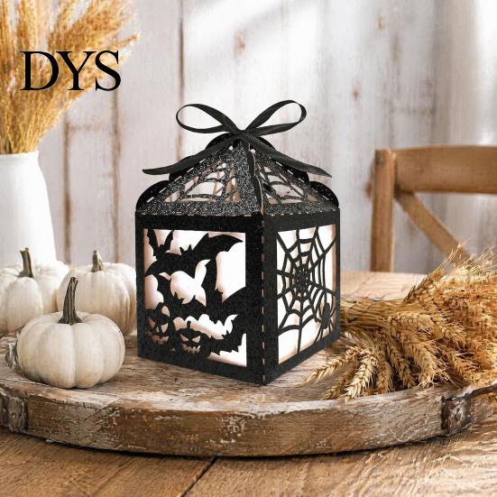 Holiday Celebration Supplies 5Pcs Halloween Gift Box, Bat Decor Candy Container, Trick or Treat Durable Reusable Props Spooky Paper Box for