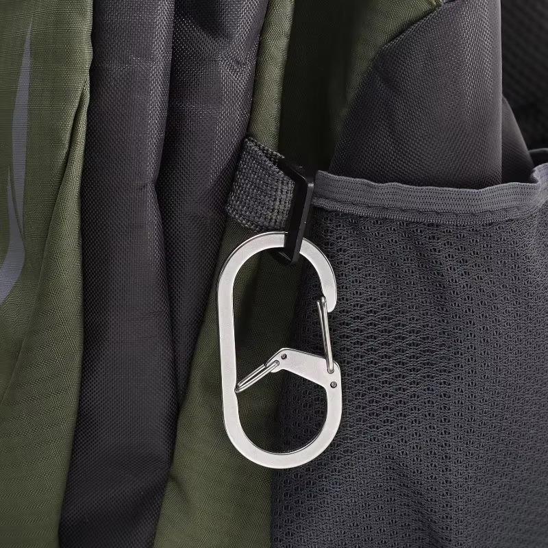 1/5Pcs Stainless Steel Spring Gate Safety Hook For Keys Backpack Outdoor Gear Mutil-Sizes Climbing Hiking G Shape Locking