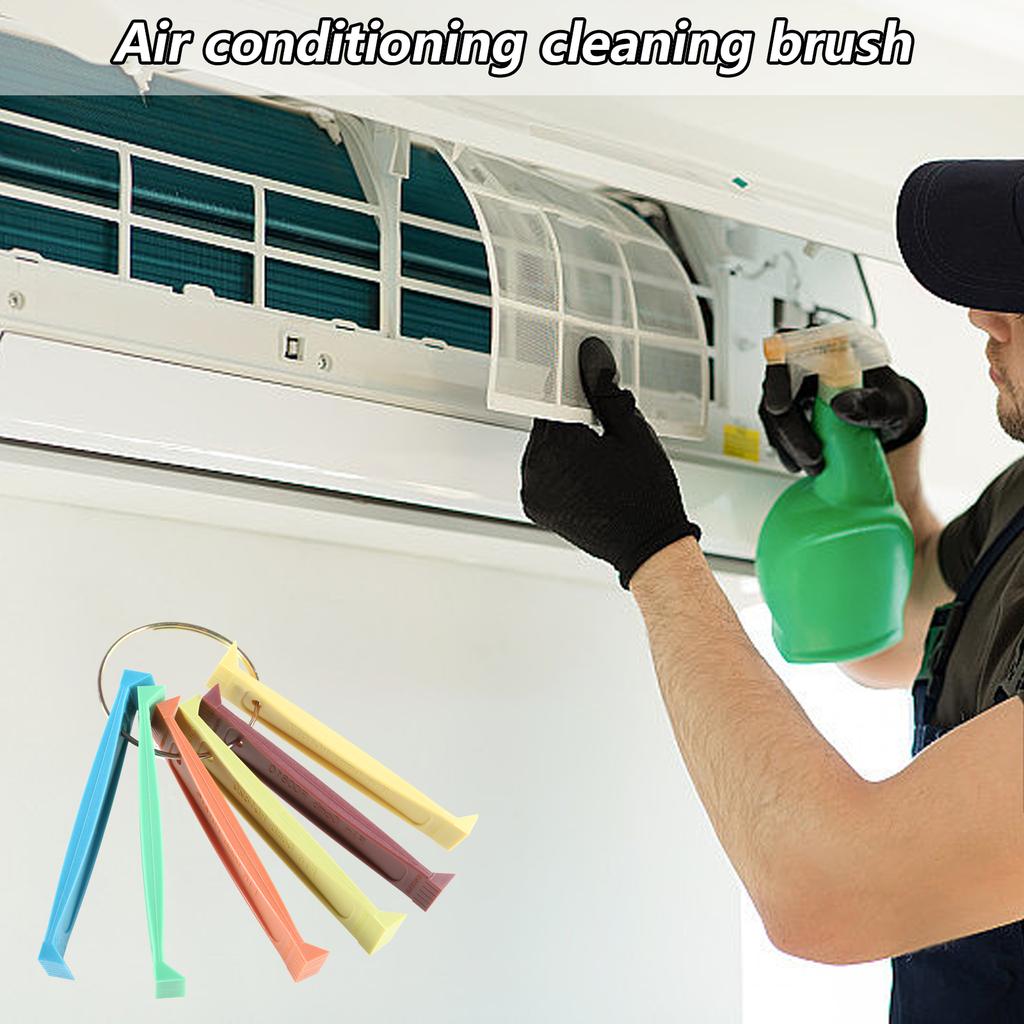Набор для чистки гребней для ребер кондиционера Щетка для чистки змеевика HVAC Различные гребни для ребер Инструмент для выпрямления ребер конденсатора